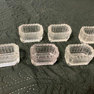 Antique EAPG Kings son & co glass  in picket fence (AKA London) pattern SALTs